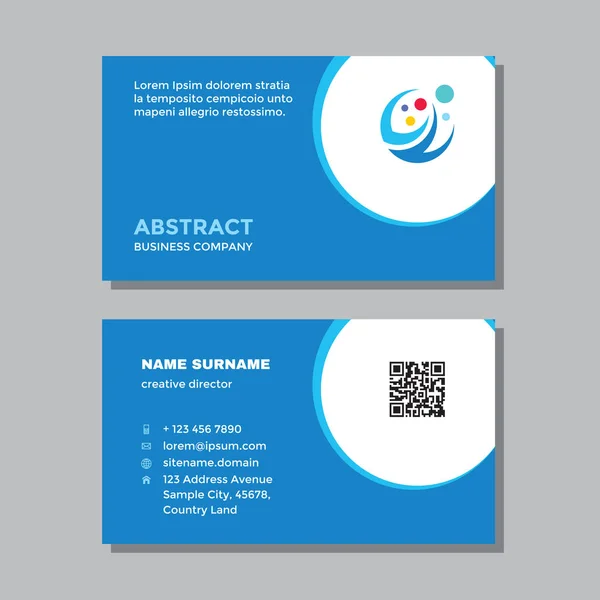 Business Visit Card Template Logo Concept Design Abstract Positive Branding — Stock Vector