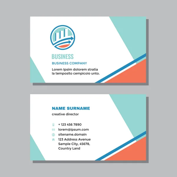 Business Visit Card Template Logo Concept Design Marketing Finance Exchange — Stock Vector