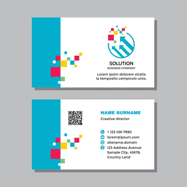 Business Visit Card Template Logo Concept Design Arrows Growth Market — ストックベクタ