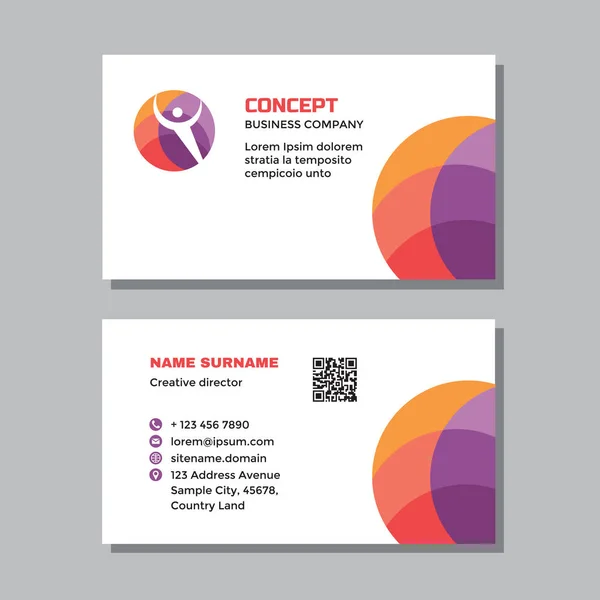 Business Visit Card Template Logo Concept Design Positive Healthcare Branding — ストックベクタ