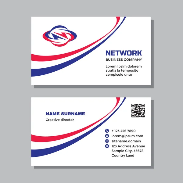 Business Visit Card Template Logo Concept Design Computer Network Electronic — ストックベクタ