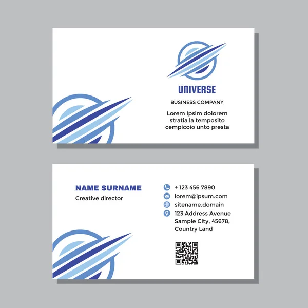 Business Visit Card Template Logo Concept Design Universe Saturn Planet — ストックベクタ