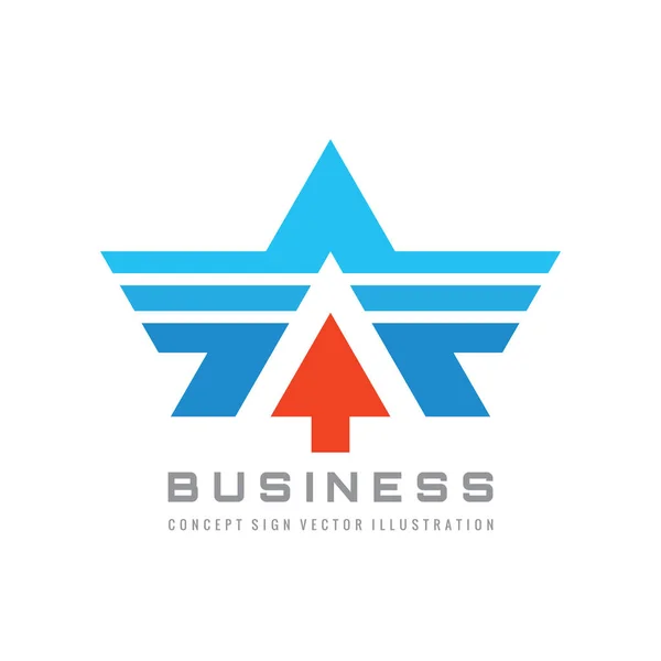 Design Logotipo Negócios Sinal Asa Abstrato Carta Com Símbolo Seta — Vetor de Stock