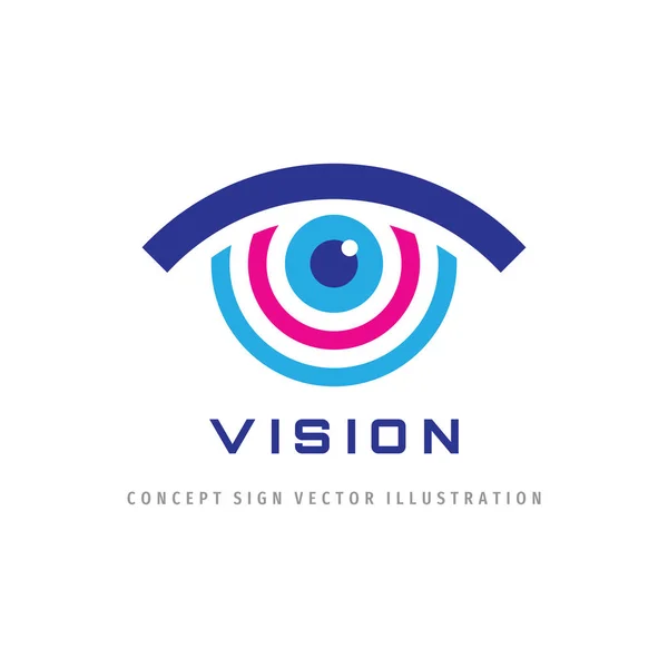 Vision Illustration Concept Modèle Logo Vectoriel Signe Abstrait Icône Oeil — Image vectorielle