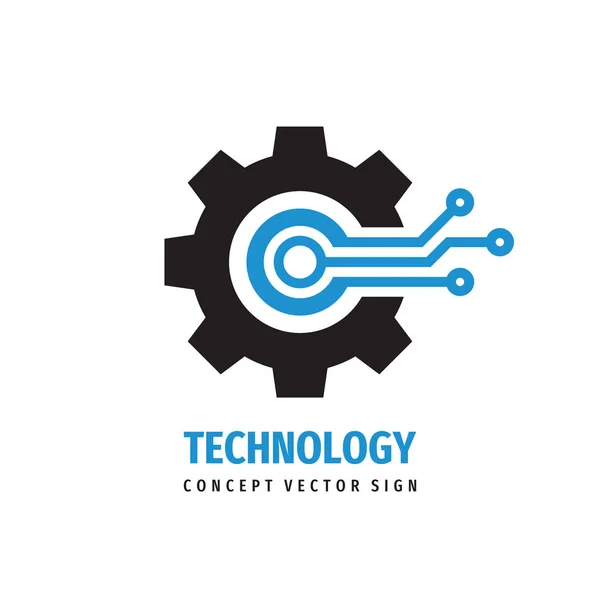 Digital Tech Vektor Business Logo Vorlage Konzept Illustration Getriebe Elektronisches — Stockvektor