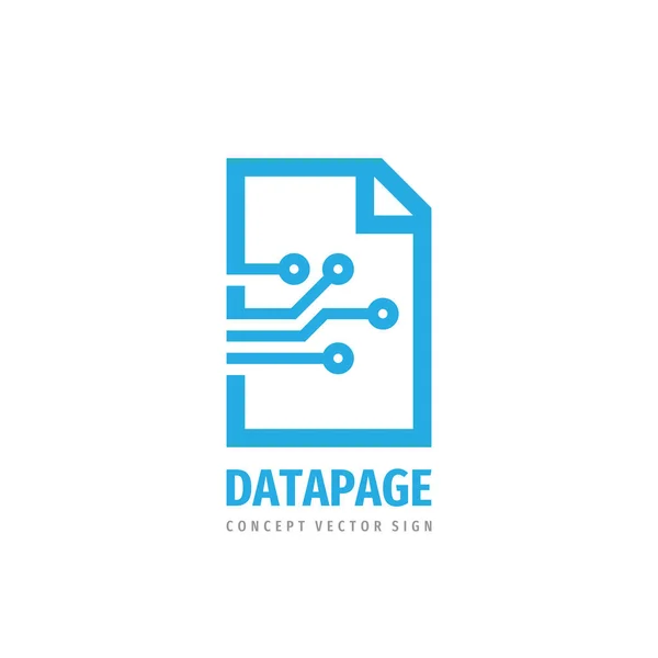 Σχεδιασμός Πρότυπου Λογότυπου Έννοιας Σελίδας Δεδομένων Ψηφιακό Διάνυσμα Εγγράφου — Διανυσματικό Αρχείο