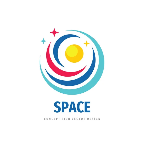 Design Modelo Logotipo Espaço Signo Conceitual Universo Sistema Solar Símbolo — Vetor de Stock