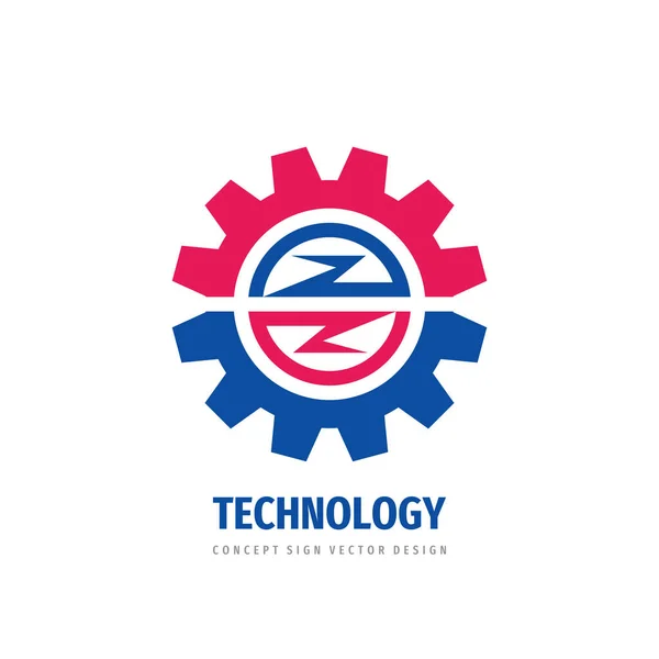 Technology Gear Concept Logo Template Design Cogwheel Indystry Sign Vector — Stock vektor