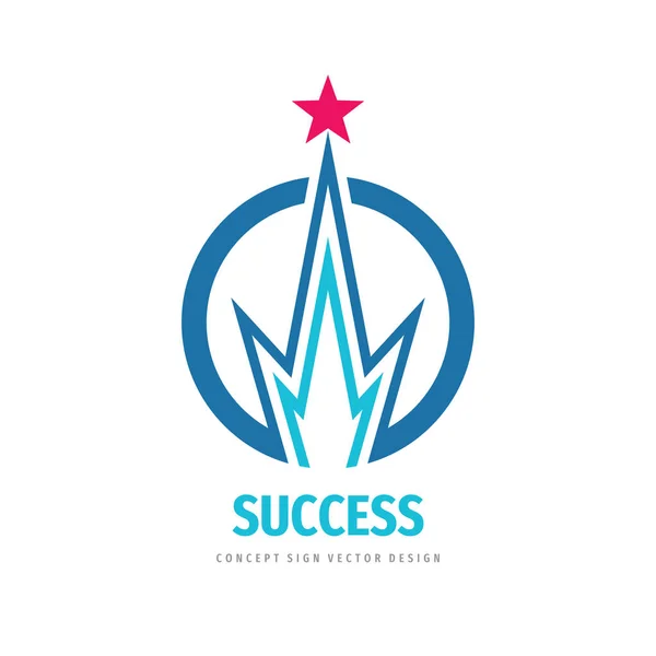 Sukces Wektorowe Logo Szablonu Ilustracji Koncepcji Postęp Twórczy Abstrakcyjny Znak — Wektor stockowy