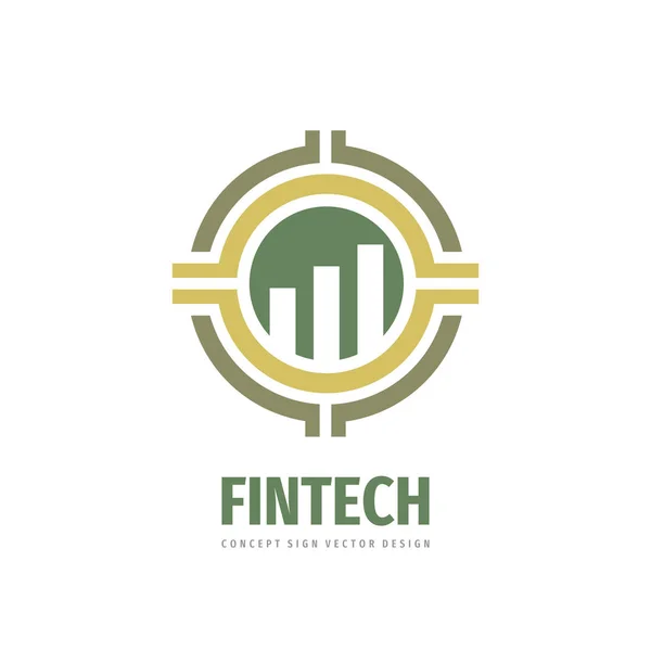 Fintech Logo Template Ontwerp Uitwisselingsmarkt Grafisch Concept Teken Bedrijfsfinanciering Symbool — Stockvector