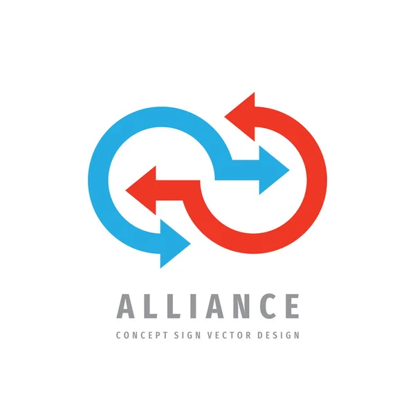 Alliance Communication Logo Template Design Cooperation Concept Business Vector Sign — Stock vektor