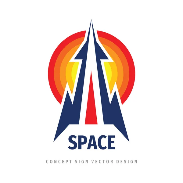 Projeto Vetor Modelo Logotipo Foguete Espacial — Vetor de Stock