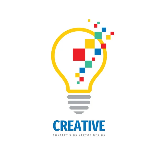 Idéia Criativa Ilustração Conceito Modelo Logotipo Vetorial Projeto Ícone Lâmpada — Vetor de Stock