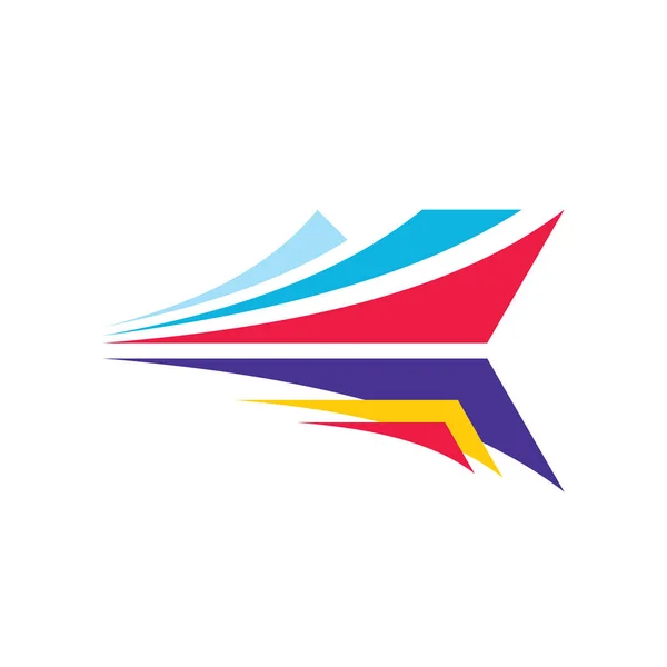 Pfeil Logo Vorlage Design Abstraktes Dynamisches Flügelvektorzeichen Entwicklungsstrategie Liefersymbol — Stockvektor