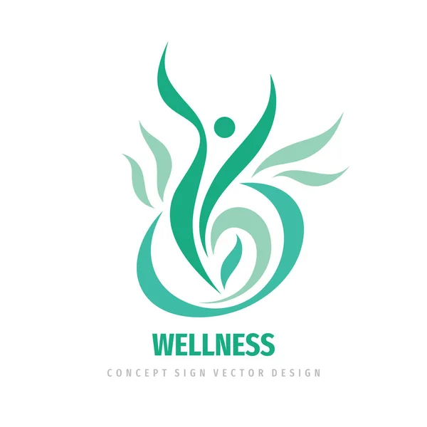 Wellness Lidé Vektorové Logo Design Abstraktní Stylizovaný Znak Lidské Povahy — Stockový vektor