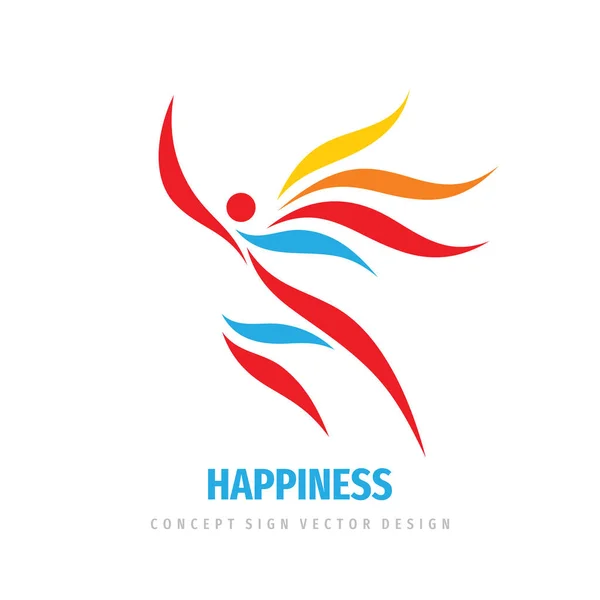 Pessoas Felicidade Design Logotipo Negócio Desenvolvimento Humano Sinal Ícone Criativo — Vetor de Stock