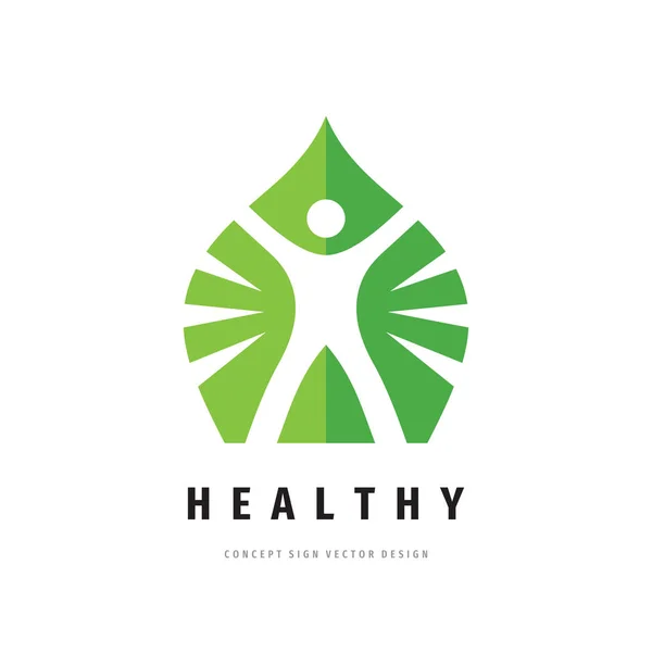 Modello Logo Umano Sano Gente Dell Assistenza Sanitaria Firma Natura — Vettoriale Stock