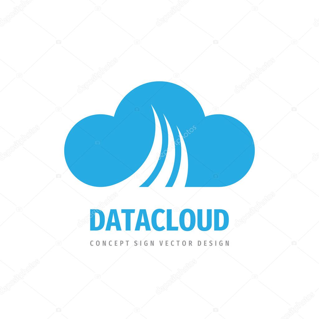 Cloud hosting icon design. Computing technology sign. Server network connection symbol. Vector illustration.