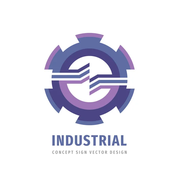 Disegno Modello Logo Ingranaggio Industriale Firma Logo Fabbrica Aziendale Simbolo — Vettoriale Stock