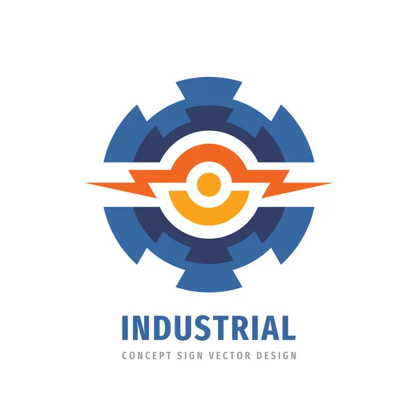 Projeto Logotipo Engrenagem Indústria Eletricidade Relâmpago Sinal Logotipo Poder Ilustração — Vetor de Stock