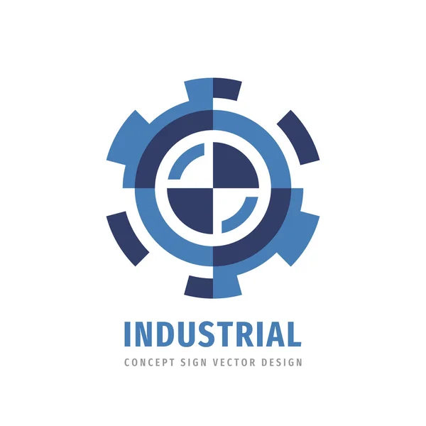 Industrial Gear Logo Template Design Business Factory Logo Sign Cogwheel — Stock Vector