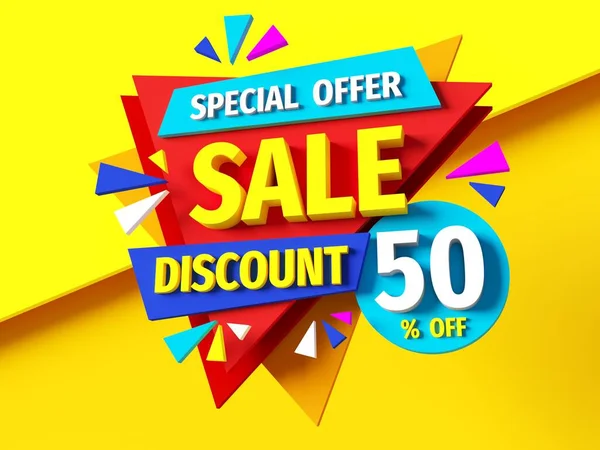 Sale Special Offer Rendering Concept Advertising Concept Banner Discount Promotion — Stock Photo, Image