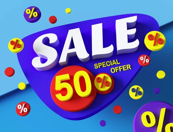 Sale Special Offer Rendering Concept Advertising Banner Скидка Продвижение Креативного — стоковое фото