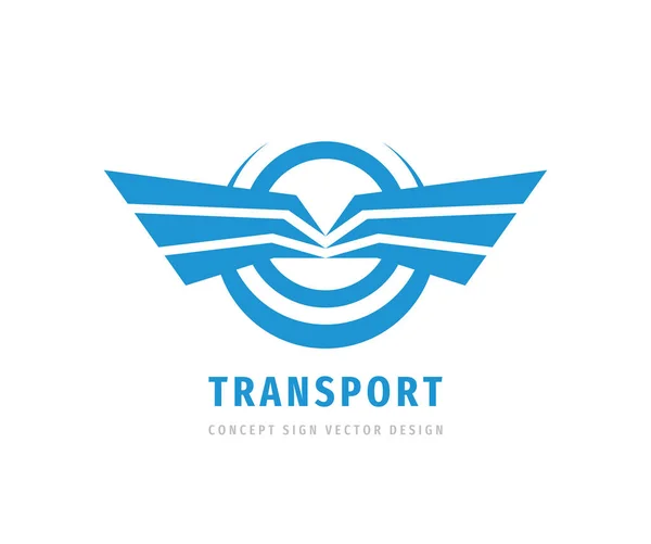 Transport Logo Firmy Szablon Kreatywnej Ilustracji Abstrakcyjny Znak Wektora Skrzydeł — Wektor stockowy