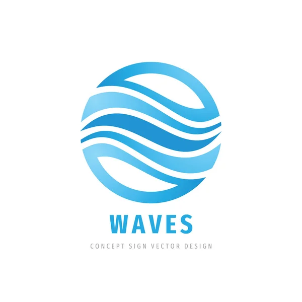 Conception Logo Vague Eau Concept Formes Abstraites Dans Logo Cercle — Image vectorielle