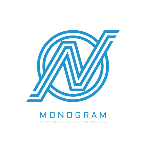Monogram Letter Desain Templat Logo Konsep Awal Dalam Bentuk Lingkaran - Stok Vektor