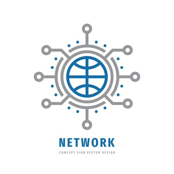 Concept Réseau Mondial Conception Logo Entreprise Symbole Logo Technologie Électronique — Image vectorielle