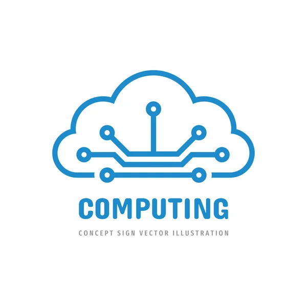 Cloud Computing Σχεδιασμό Εικονίδιο Φιλοξενίας Πινακίδα Φιλοξενίας Τεχνολογίας Σύμβολο Σύνδεσης — Διανυσματικό Αρχείο