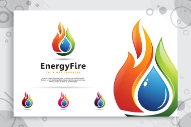 modern kavramları ile 3D vektör logo petrol ve doğal gaz bir sembolü olarak. Petrol ve doğal gaz kullanım için şablon enerji ve sanayi şirketi çizimi