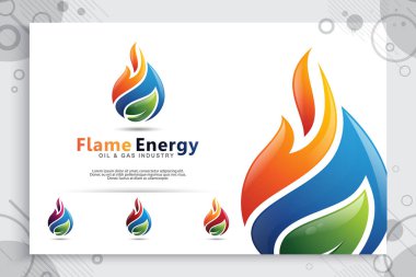 modern kavramları ile 3D vektör logo petrol ve doğal gaz bir sembolü olarak. Petrol ve doğal gaz kullanım için şablon enerji ve sanayi şirketi çizimi