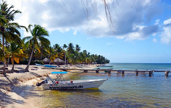 Saona Dominikána Prosinec 2018 Krásný Výhled Karibské Moře Modré Moře — Stock fotografie