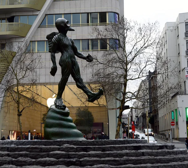 Brussels Belgium December 2018 Unusual Monument Fountain Man Atlantis Whose — Stock Photo, Image