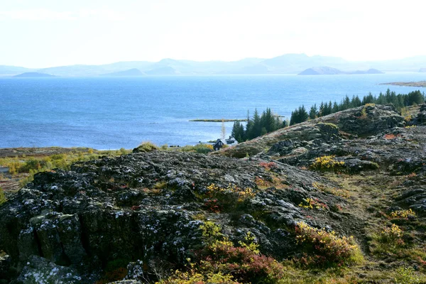 Malebný Výhled Údolí Rozeklané Sopečné Chyb Thingvellir National Park Thingvellir — Stock fotografie