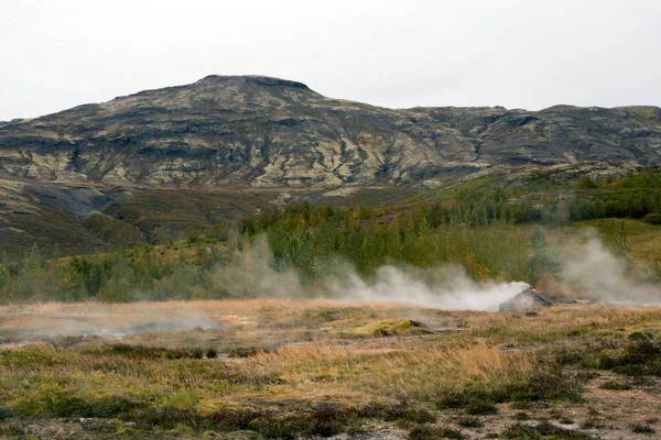 Schöne Aussicht Auf Den Nationalpark Tal Des Haukadalur Island Blick — Stockfoto