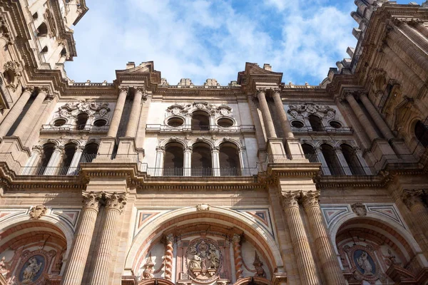 Cattedrale di Malaga, Spagna. Vecchi muri in pietra luoghi d'interesse . — Foto Stock
