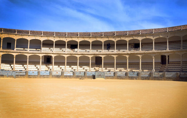 Ронда, Испания, февраль 2019. Самая большая и известная испанская коррида - площадь Торос. Родина испанского корриды. Гол
.