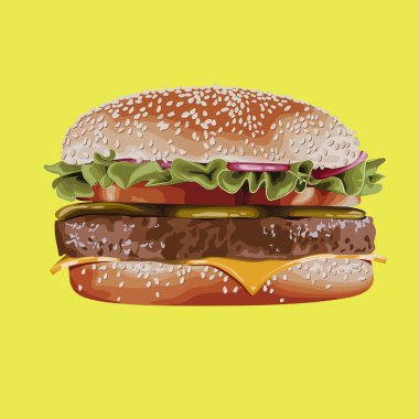 Susam topuz ile izole hamburger