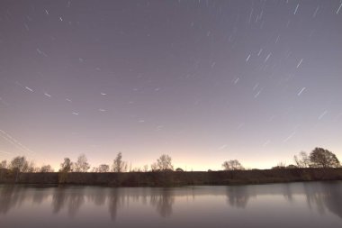 Moskova şehir nehir akşam startrails