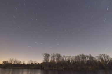 Moskova şehir nehir akşam startrails