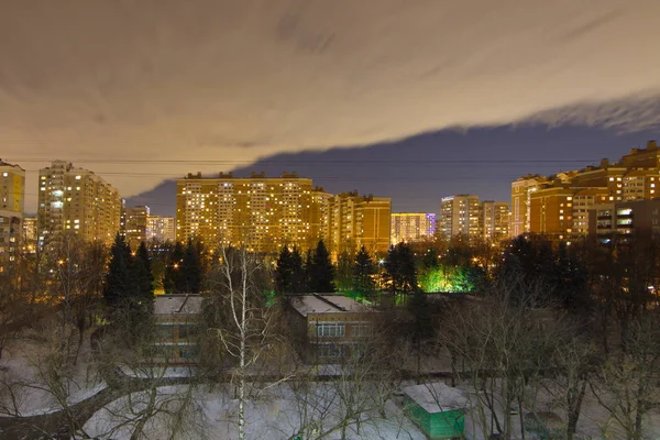 City Moscow Night Światło — Zdjęcie stockowe