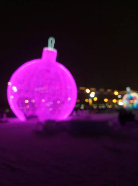 Staden Moskva Natt Jul Belysning — Stockfoto