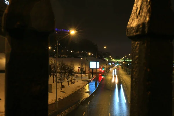 City Moscow Night Transport — Stock Photo, Image