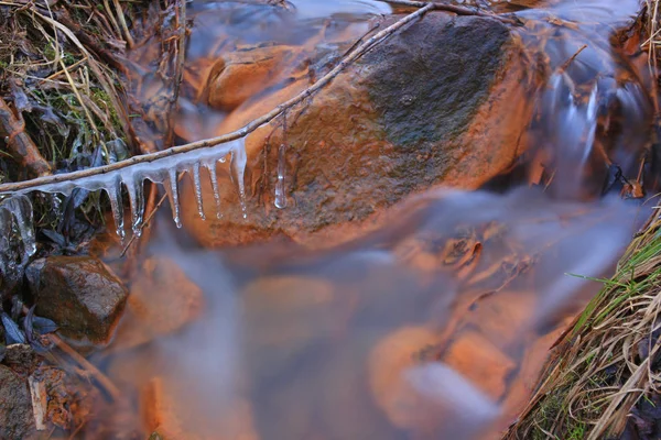 Zimní Krajina Příroda Creek — Stock fotografie
