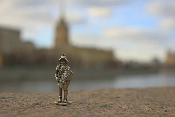 City Bokeh Warrior Armor — Stock Photo, Image