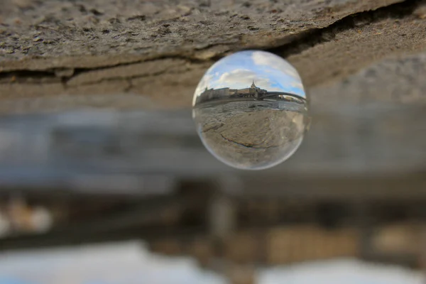 City Moscow Embankment River Glass Ball — Stock Photo, Image