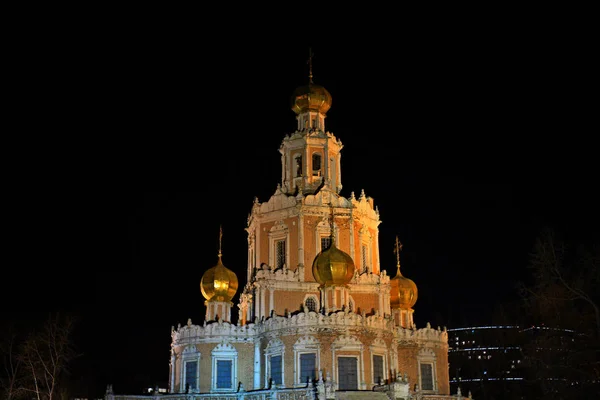 Night City Moscow District Fili Gamla Ortodoxa Kyrkan — Stockfoto